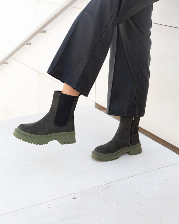mumka-Calzado-mujer-Botas Chelsea Khaki